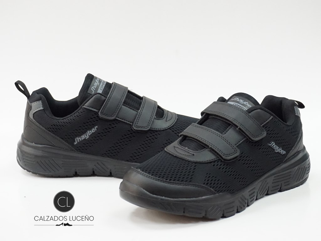 Zapatillas velcro hombre simulando zapato Alberola en negro