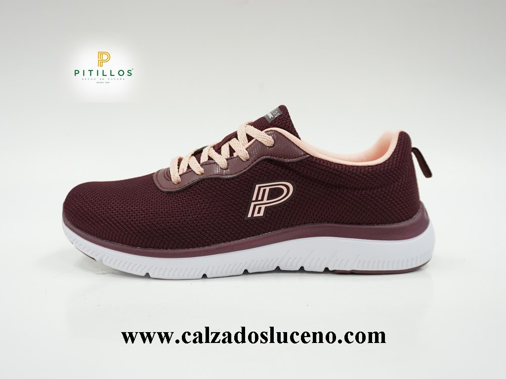 PITILLOS - Zapatos Sport 2712 Mujer Burdeos - 36 : : Moda