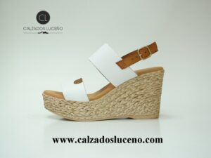 Eva Frutos Sandalia Mujer Cuña Alta Blanco