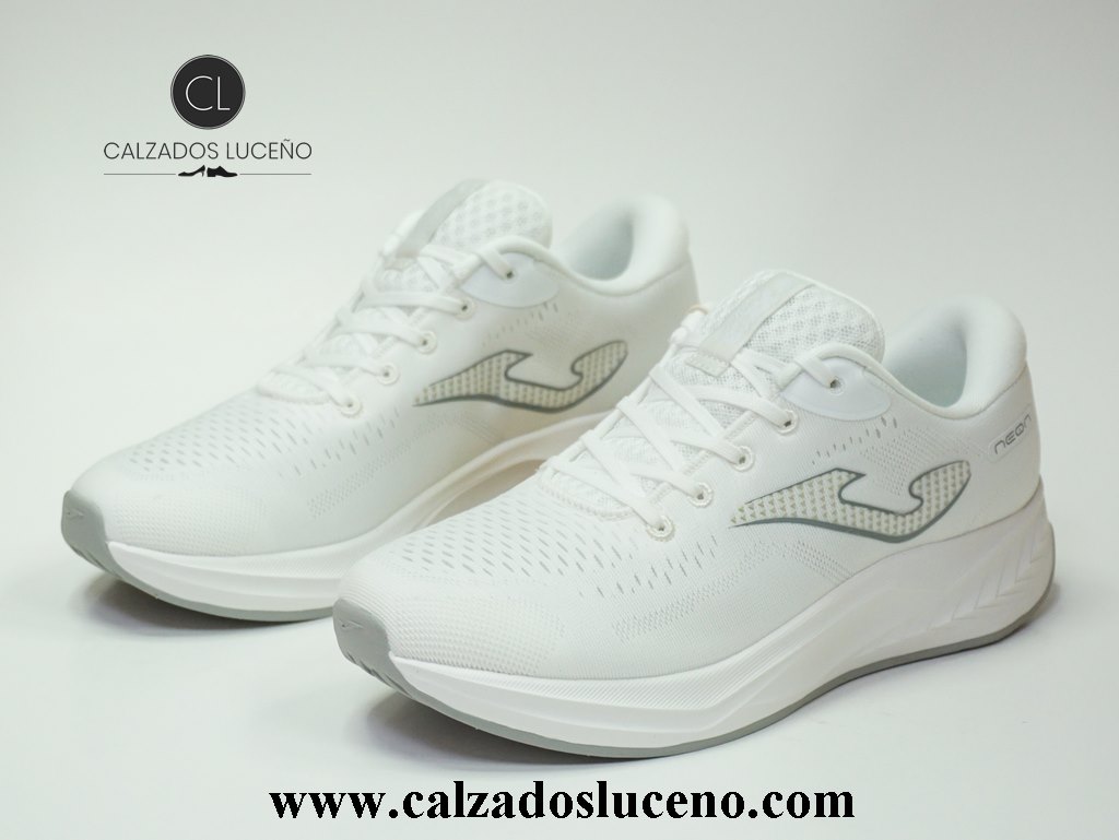 Joma Zapatilla Deoportiva Mujer Cordones Modelo RNEOLS2602 Blanca Nylon Con Plantilla Memory Foan y Suela Antideslizante Fabricadas en Textil Garantizan Una Perfecta Transpiracion, Ideales Para Ginasio.