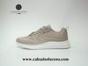 Jhayber Zapatilla Deportiva Mujer Nylon Beige Muy Ligera Con Una Linea Actual, La Plantilla de Memory se adapta a la planta de tu pie Modelo Cenaya. Envio Gratis!!