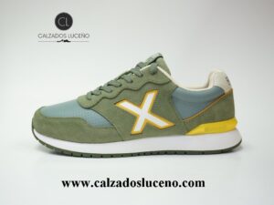 Munich Zapatilla Deportiva Hombre Dash Verde, Amarilla y Kaki Modelo 4150227