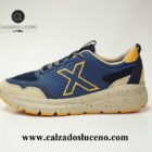 Munich Zapatilla Deportiva Hombre Kava Modelo 4175032 Color Azul y Beige Con Suela Antideslizante y Plantilla Extraible Fabricadas en Piel y Textil.