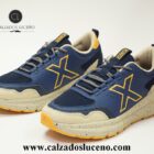 Munich Zapatilla Deportiva Hombre Kava Modelo 4175032 Color Azul y Beige Con Suela Antideslizante