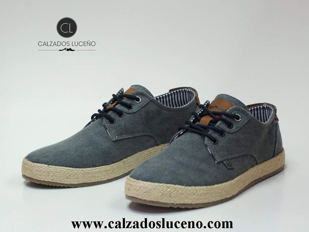 Refresh Zapatilla Hombre Cordones Esparto Modelo 171731 Azul Tejano Con Plantilla Acolchada y Suela De Goma Antideslizante. Envió Gratis!!