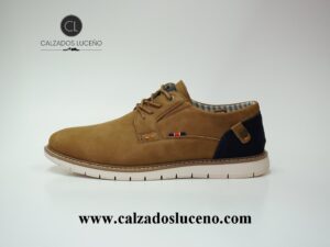 Refresh Zapato Casual Hombre Cordones Azul. Zapatos Fabricados con Materiales no Procedentes de Animales, Un Zapato con un diseño Actual y desenfadado